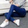 Kot açık pantolon artı boyutu Avrupa ve Amerikan tarzı yüksek bel yüksek bel hipi streç açık mavi kot pantolon kadınlar kadın
