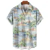 Camicie casual da uomo Uomo Hawaii Summer Fashion 3d Uomo Beach Coconut Tree Abbigliamento stampato 2024 Top