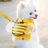 Schattig huisdier hondenriem vest zacht gaas stof bijenvorm huisdier wandeltouw voor kleine honden Pomeranian Corgi huisdier har vest trekkabel 240229