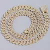 Moissanite Hiphop Jewelry Sparkling Cuban Link Chain 925 Sterling Silver Iced Out 15mm Two Tone Vvs Moissanite Cuban Chain