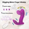 Trådlös fjärrkontroll Dildo Clitoris Stimulator Wearable Finger Wiggling Vibrator Female Sex Toys Shop for Women Par Adult 240227