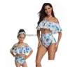 Costumi da bagno donna Costumi da bagno Stampa floreale Bikini a vita alta Costume da bagno genitore-figlio 2848197 Drop Delivery Sport all'aperto Nuoto in acqua Dh2Nz