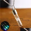 Pendant Necklaces New Glow In The Dark Time Hourglass Pendnat Necklaces Luminous Glass Phosphor Bottle Charm For Women Fashion Jewelry Dh4Kq