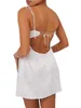 Abiti casual Donna Sexy scollo a V Bordi in pizzo Mini abito estivo Y2k Backless Uscire Breve Beachwear