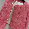 Vinatge 2024 rouge O cou poches manches longues Double boutonnage boutons veste femme concepteur haut de gamme vestes 30713