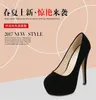 Women Pumps Fashion Flock Womens Sandals 14cm Platform Wedding Pumps Casual Thin Heels Womens Shoes 240229