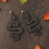 Dangle Earrings 2024 Boho Moon Snake For Women Fashion Aesthetic Black Wooden Drop Ladies Cute Y2k Party Gift Jewelry