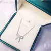 H6ba Pendant Necklaces Designer Tiffanyco Necklace t Family Bow 925 Sterling Silver Tied Diamond Full Butterfly