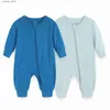 Jumpsuits Nyfödda pojkekläder sätter 0-24m 2/3-stycken 2-vägs blixtlås Bomull baby flicka kläder unisex hösten rompers vårtecknad l240307