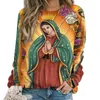 Kadın Hoodies Virgin Mary Guadalupe Leydi 3d Baskı Sweatshirts Kadın Y2K Hoodie Street Giyim Büyük Boy