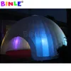 Partihandel 10x10x4.5mh (33x33x15ft) Anpassad vit luft Uppblåsbar kupol tält med LED -belysning Cirkusgiganten Bröllopsmarker igloo Party Pavilion för evenemang