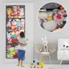 Sac de rangement en peluche sur la porte, organisateur d'animaux, sacs en maille suspendus, 4 grandes poches pour bébé, jouets en peluche, rangement pour enfants 240305