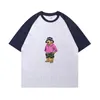 "Master Designed Men's Fashion New Trend, Polo T-shirt kort ärm Rund hals, Bear Print Design, 2024 Summer Cotton Collection"