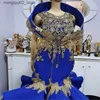 도시 섹시한 드레스 ASO EBI MERMAID PLUS 크기 크기 파티 드레스 아프리카 이브닝 가운 Royal Blue Luxury Black Black Girls 댄스 파티 가운 멍청이 de noche Q240307