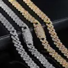 Partihandel Hip Hop Custom 10K 14K Gold Plated Moissanite Diamond Original Kuban Link Chain Halsband Fina smycken 6mm