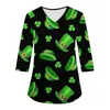 T-shirts voor dames Ierse St. Patrick's Day-kleding Carer'S Top met 7 minuten mouwen Pullover Nationale Ropa De Mujer