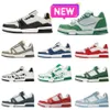 Trainer Luxusmarken Freizeitschuhe Geprägte Männer Frauen Louiseities Sneakers Designer Triple White Sky Blue Abloh Black Green Denim Low Viutonities Tennisschuhe V6