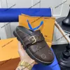 luxury brand shoes Summer New Fashion Versatile Small Leather Shoes Womens Slippers Headed Half Tugs Wear Couple Style Mens sandal