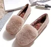 936 Casual Slip Shoes Flat Brand Fur Women on Creepers Round Toe Plush Winter Moccasins Ladies 34-43 Big Size Solid Color Flats 2024 S 264 s