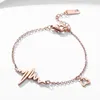 Charm Armbanden Leuke Stalen Hart Ketting Verstelbare Armbanden Vrouwen Trendy Roestvrij Heartbeart Hand Sieraden Voor Valentijnsdag Paar