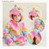 Macacões MICHLEY NOVO Halloween Bebê Macacão Roupas de Inverno Dos Desenhos Animados Dinossauro Urso Criança Traje Macacão Bodysuits Para Meninas Meninos 2-36M L240307