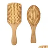 Hair Brushes Air Cushion Comb Hairdressing Wood Mas Hairbrush Paddle Easy For Wet Or Dry Use Flexible Bristles All Hair Types Long Dro Dhnfv