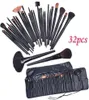 32 PCS Cosméticos Facial Make up Brush Kit Profissional Lã Pincéis de Maquiagem Conjunto de Ferramentas com Estojo de Couro Preto TOP Quality4130501