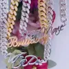 Iced Out Cupan Figuredized Name Name Netlace Necklace مخصصة مخصصة لقطعة اللوحات المخصصة للنساء يدويًا هدية عيد الميلاد 240221