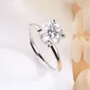 Cluster Rings Moissanite Ring Engagement For Women 925 Sterling Silver 2ct Round Cut D Color VVSI Lab Diamond Wedding Band Fine Jewelry
