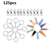 125 stuks set legering sleutelhangers kwastje bulk sleutelhangers sleutelhangers voor DIY ambachten sieraden Material308Z