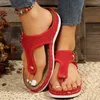 Sandales dames tongs été mode talon compensé pantoufles de plage décontracté boucle sangle Style Rome marche chaussures pour femmes