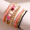 Strand Fashion Acryl Zestaw Women Multi Colours Stone Boho Bransoletka Multi-Wayers Bracelets dla Bijoux