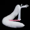 70 cm 27 5 - REAL äkta White Fox Fur Tail Plug Metal Rostfri Anal Butt Plug Insert Sexig Stopper Cosplay Toy237Z