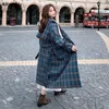 Women's Trench Coats Baggy Plaid Women Classic Harajuku Aesthetic Streetwear Simple Spring Autumn Overcoats Gentle Fashion British Clothing