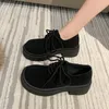 Sapatos de vestido primavera salto alto mulheres mocassins marca plataforma rendas até casual andando moda 2024 chunky oxford bombas femininas