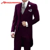 Suits Abruzzomaster yeşil sabah takım elbise özel yapım adam elbise ceket+ çift göğüslü yelek+ damat smokin için pantolon