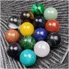 Stone 16mm Polished Loose Reiki Healing Chakra Natural Stone Ball Bead Palm Quartz Mineral Crystals Tumbled Gemstones Handbit Home DHHSL