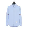 Mens Hoodies Sweatshirts TB BROWIN New TB Shirt Oxford Spinning Shirt Double Sleeve Ribbon Shirt Casual Long Sleeve Shirt