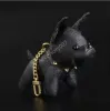 Keychainsdesigner Keychains Cartoon Animal Small Dog Creative Key Chain Accessories Key Ring Pu Leather Letter Mönster bil Keyring smycken