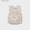 Macacões PER-SALE (envio em abril) 2024 LOU Verão Algodão Meninas Romper para Meninas Estampado Floral Romper Crianças Roupas Bebê Meninos Romper L240307