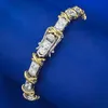 TBCYD 3mm High Carbon Diamond Bracelets Bangles For Women S925 Silver XO Row of Diamonds Two-tone Bracelets Hand Chain Jewelry 240305