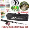 Fishing Rod Full Kits 16M Telescopic Sea and Spinning Reel Baits Lure Tackle Travel Gear Accessories Bag 6 Optional Set 240223
