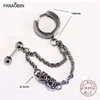 Ohrstecker PANAOBEN 925 Sterling Silber Hoop Für Frauen Mode Temperament Doppel Durchbohrt Kleine Kette Einfache Feine Ohrschmuck