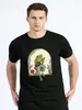 T-shirts pour hommes T-shirts mignons Cottagecore T-shirts esthétiques Grenouille jouant du banjo sur la chemise aux champignons Hommes Coton T-shirt graphique Vêtements surdimensionnés