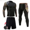 Mens Compression Sportswear Suits Gym Rajstopy treningowe treningi joggingowe zestaw sportowy Rashguard to dres do mężczyzn 240307