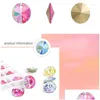 Nail Art Decorations 12Mm Super Shiny Round Mti-Color Cushion Cut Jewels Beads Crystal Glass Sewing Rhinestones For Diy Crafts Gym Dr Dhczd