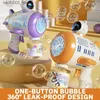 Jeux de nouveauté Jouets de bain pour bébé Sèche-bulles entièrement automatique Pistolet de poche pour enfants Gatling 2023 nouveaux garçons et filles jouet électrique populaire en ligne Q240307