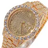 Herenhorloge high-end volledig diamant waterdicht quartz horloge hiphop punk mode grote wijzerplaat