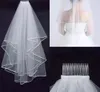 Moda TwoLayer Branco Marfim Véus de Casamento Real Jardim Véus Comprimento Do Ombro Com Pente Véus para Wedding4452609