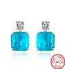 15mm Paraiba Tourmaline Diamond Earrings 100 Real 925 Sterling Silver Party Wedding Drop Dangle Earrings for Women Jewelry7920600